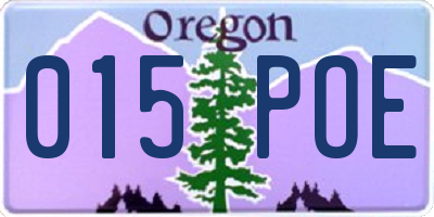 OR license plate 015POE