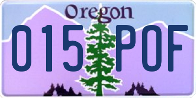 OR license plate 015POF