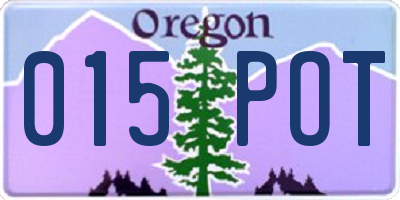 OR license plate 015POT