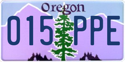 OR license plate 015PPE