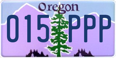 OR license plate 015PPP