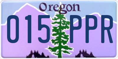 OR license plate 015PPR