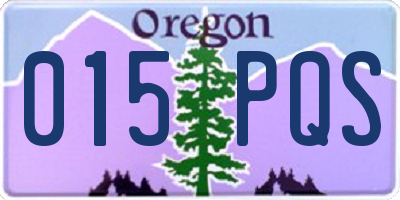 OR license plate 015PQS