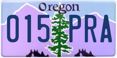 OR license plate 015PRA