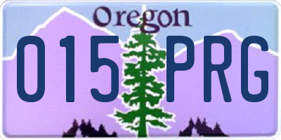 OR license plate 015PRG