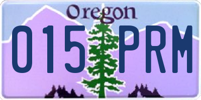 OR license plate 015PRM