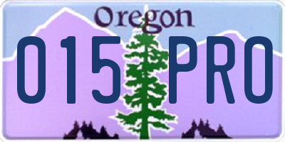 OR license plate 015PRO