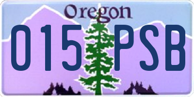 OR license plate 015PSB