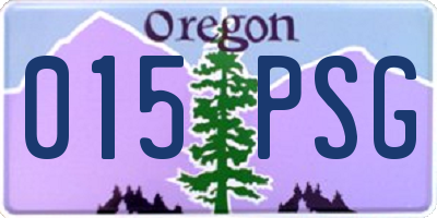 OR license plate 015PSG