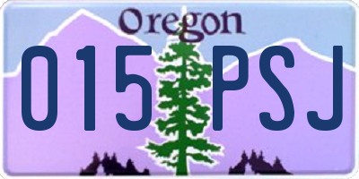 OR license plate 015PSJ