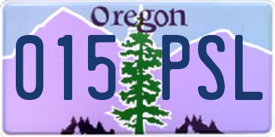 OR license plate 015PSL