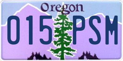 OR license plate 015PSM