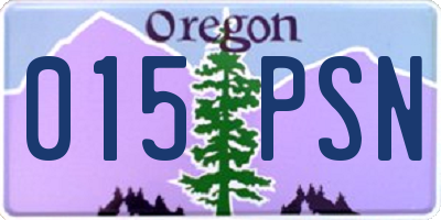 OR license plate 015PSN