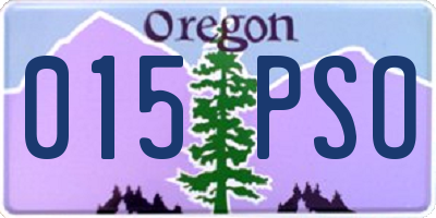 OR license plate 015PSO