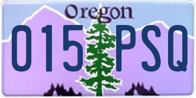 OR license plate 015PSQ