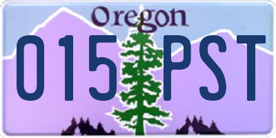 OR license plate 015PST