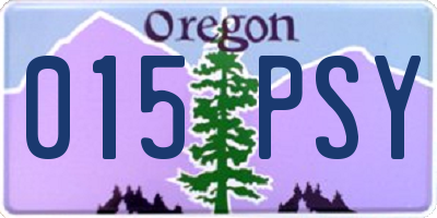 OR license plate 015PSY