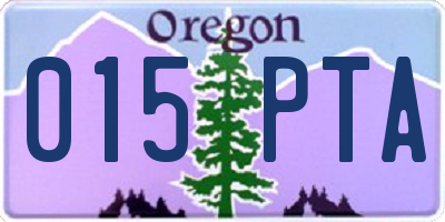 OR license plate 015PTA