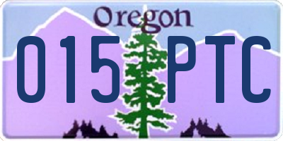 OR license plate 015PTC