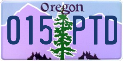 OR license plate 015PTD