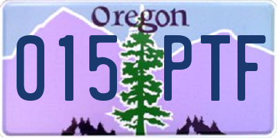 OR license plate 015PTF