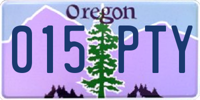 OR license plate 015PTY