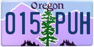 OR license plate 015PUH