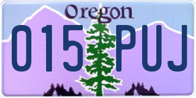 OR license plate 015PUJ
