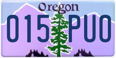 OR license plate 015PUO