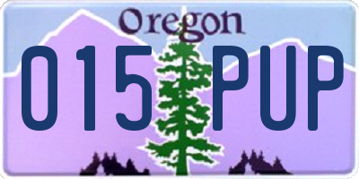 OR license plate 015PUP