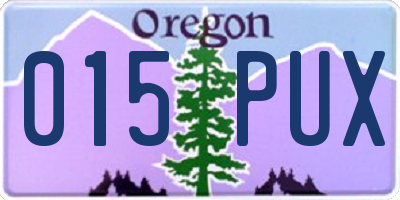 OR license plate 015PUX