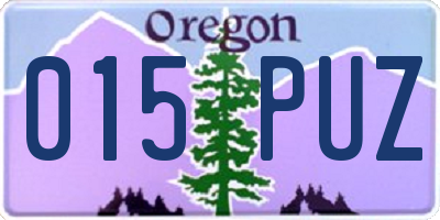 OR license plate 015PUZ