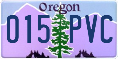 OR license plate 015PVC