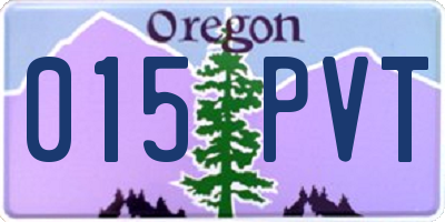 OR license plate 015PVT
