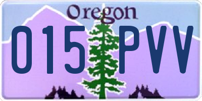 OR license plate 015PVV