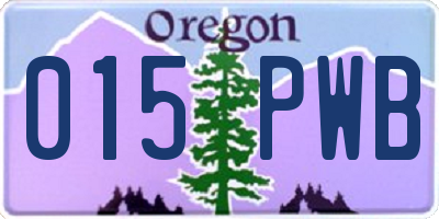 OR license plate 015PWB