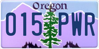 OR license plate 015PWR