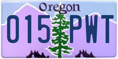 OR license plate 015PWT