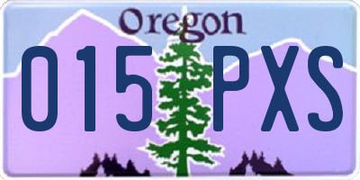OR license plate 015PXS