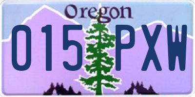 OR license plate 015PXW