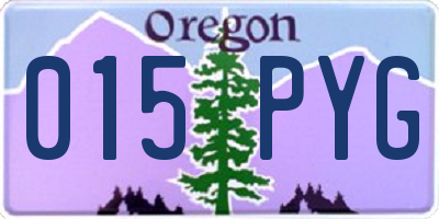 OR license plate 015PYG