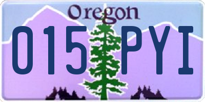 OR license plate 015PYI