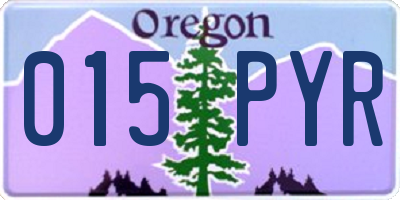 OR license plate 015PYR