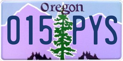 OR license plate 015PYS