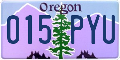 OR license plate 015PYU
