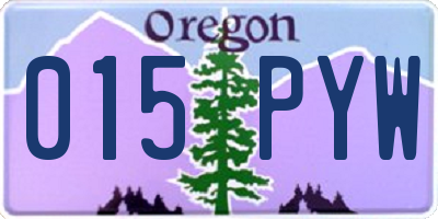 OR license plate 015PYW
