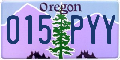 OR license plate 015PYY