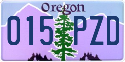 OR license plate 015PZD