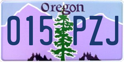 OR license plate 015PZJ