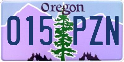 OR license plate 015PZN